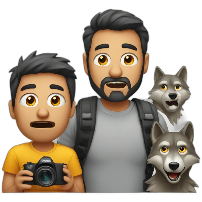 Photographers-scared-with-wolves emoji