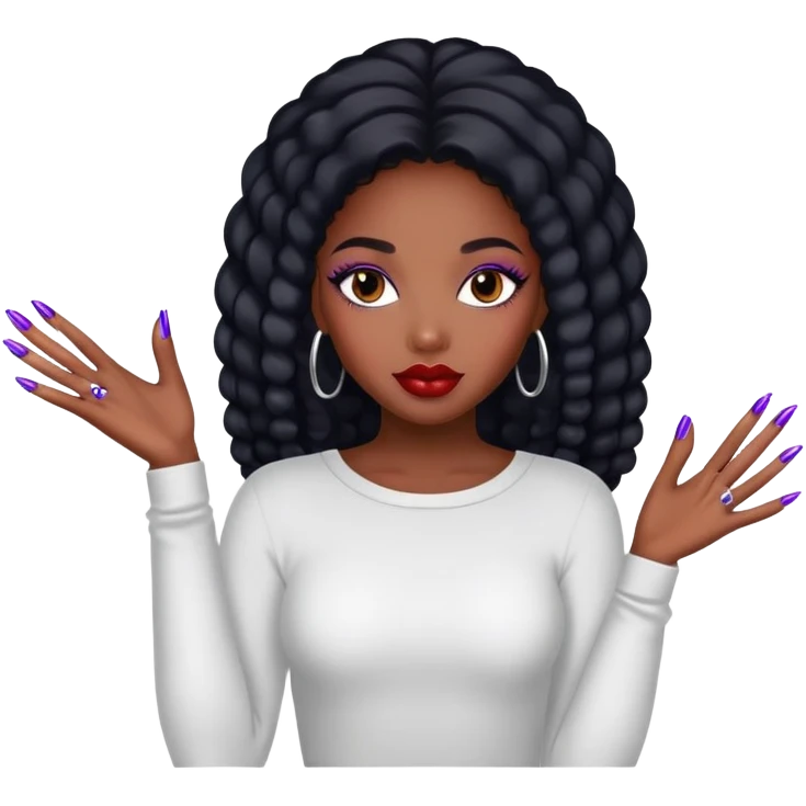 black girl with nails  emoji