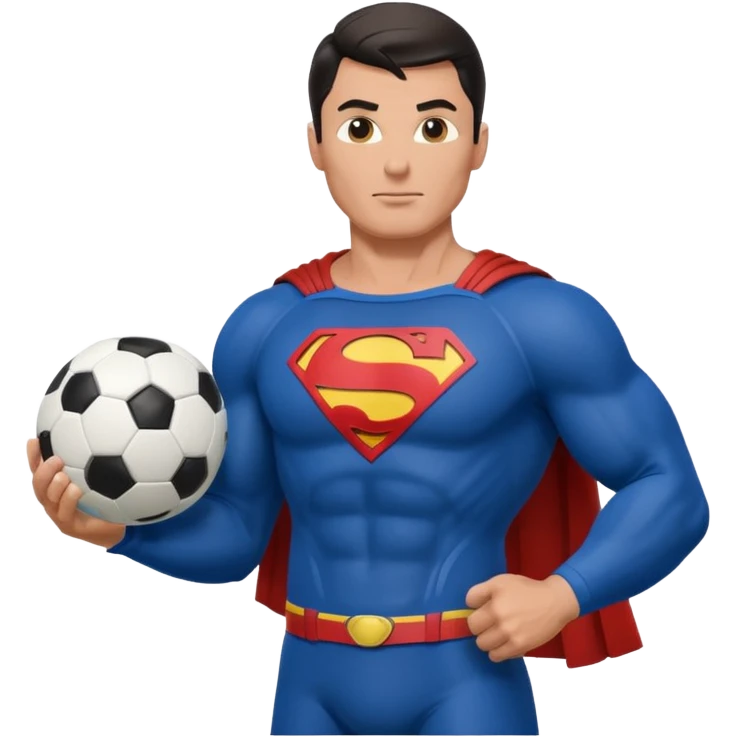 Superman holding a soccer ball emoji