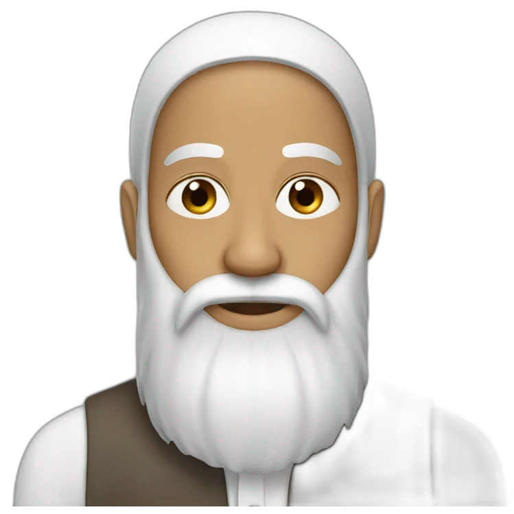 a Muslim with a white long beard emoji
