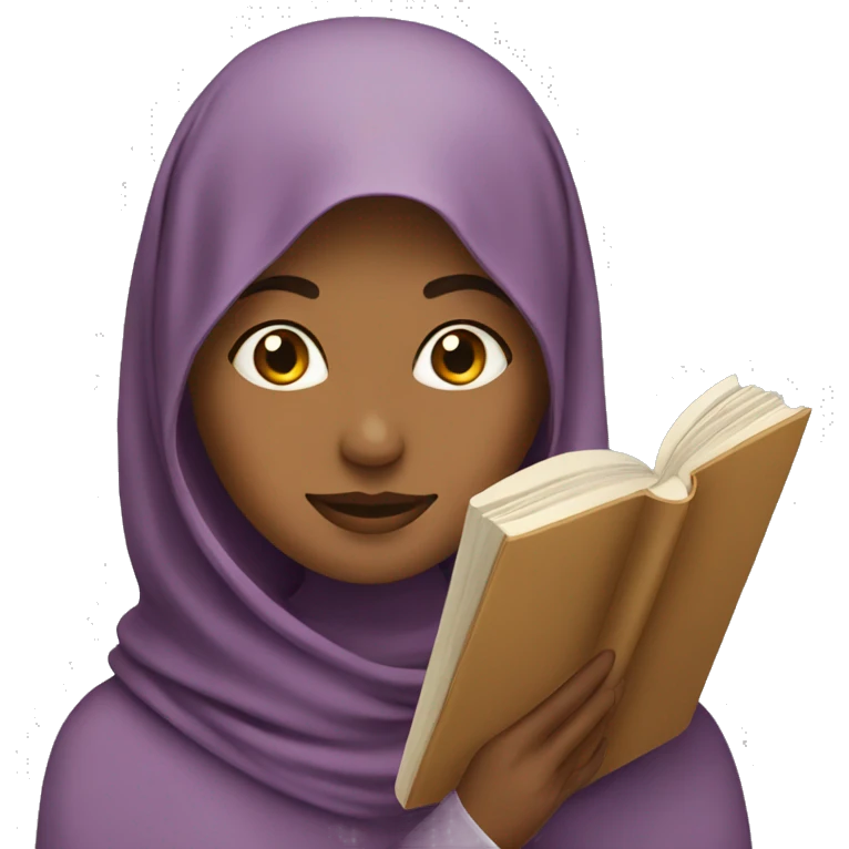 A Muslim woman who reads a book emoji