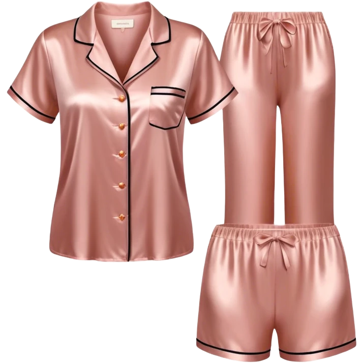 Rose gold silk pajama set emoji