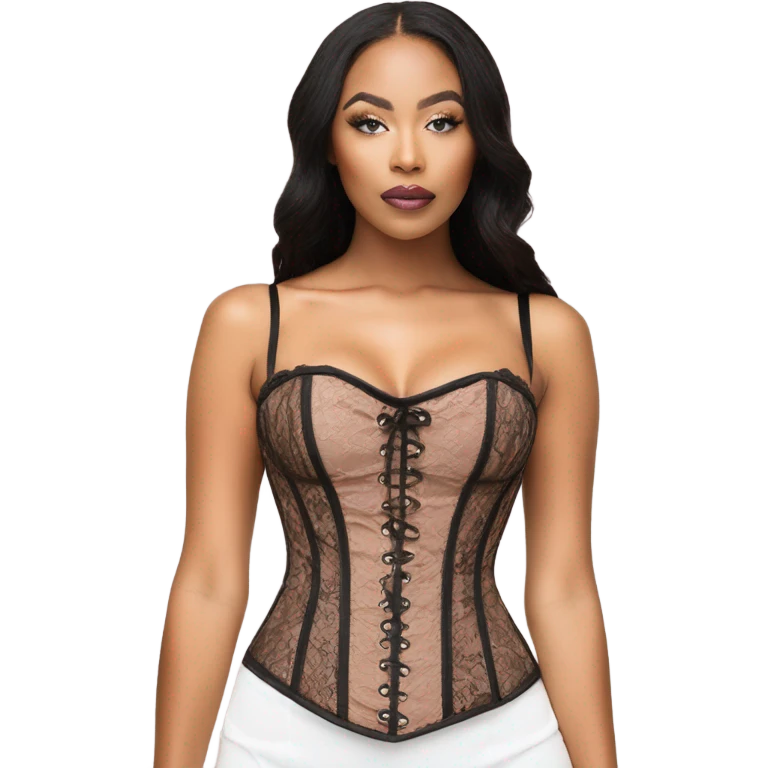 pastel brown lace corset emoji