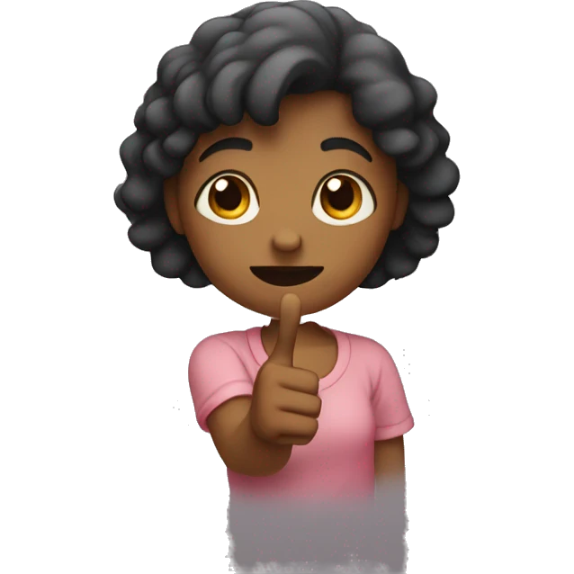Girl holding up her hand saying no  emoji