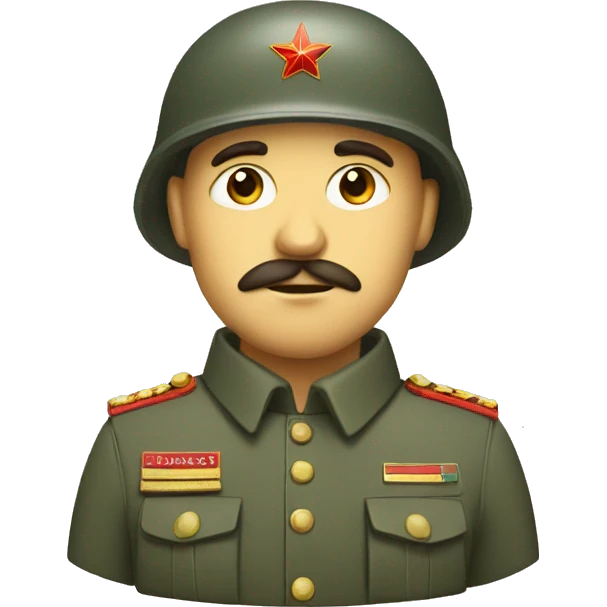 ussr soldier serious with military helmet emoji