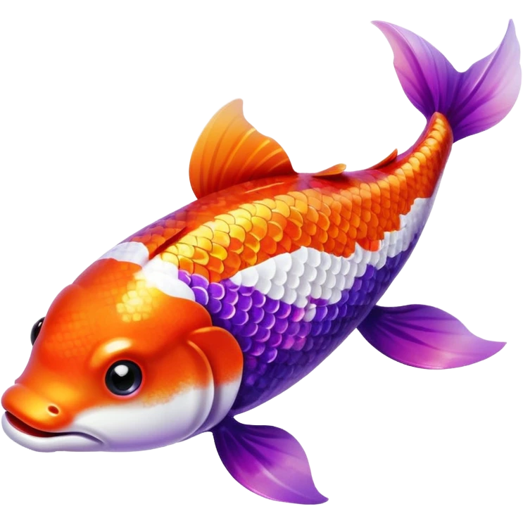 color gradient between red and purple glitter cute happy carp emoji