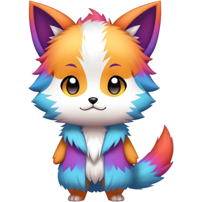  High quality Cute Cool Kawaii edgy Pretty Chibi Fur-Sona Colorful Fakemon Full Body emoji