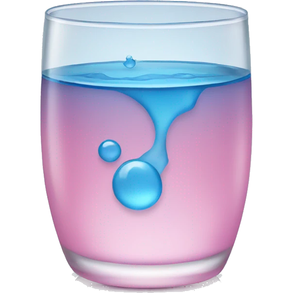 Pink glass of blue water  emoji