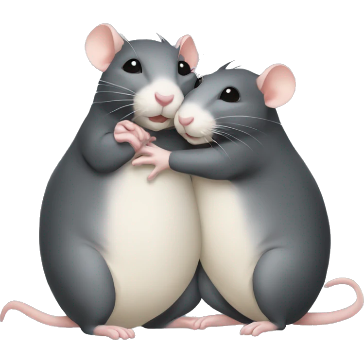 two rats hugging emoji