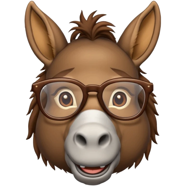Donkey with glasses emoji