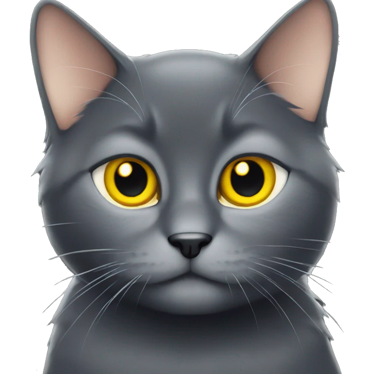 Cute Black cat with yellow eyes emoji