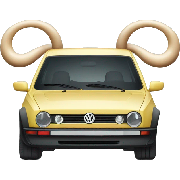 Volkswagen Golf with bull horns on the front emoji