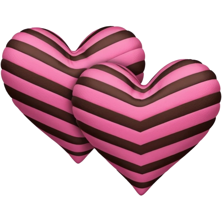 pink and dark brown striped hearts  emoji