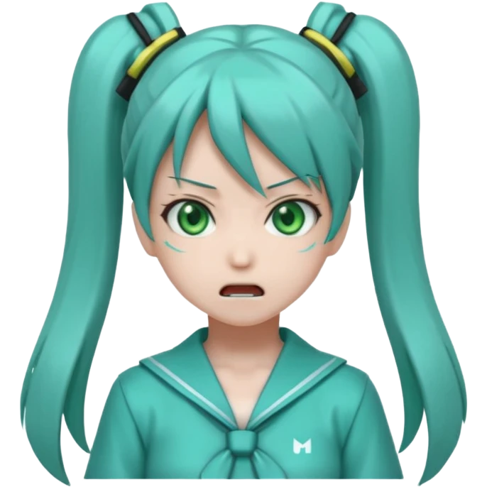Hatsune Miku angry twintail emoji