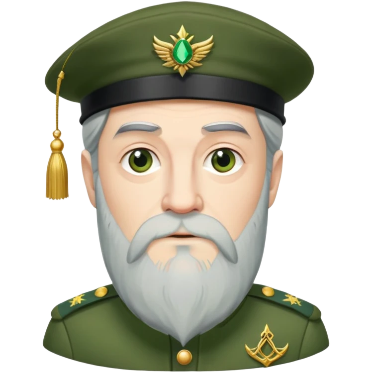Dumbledore green beret hat with decoration emoji