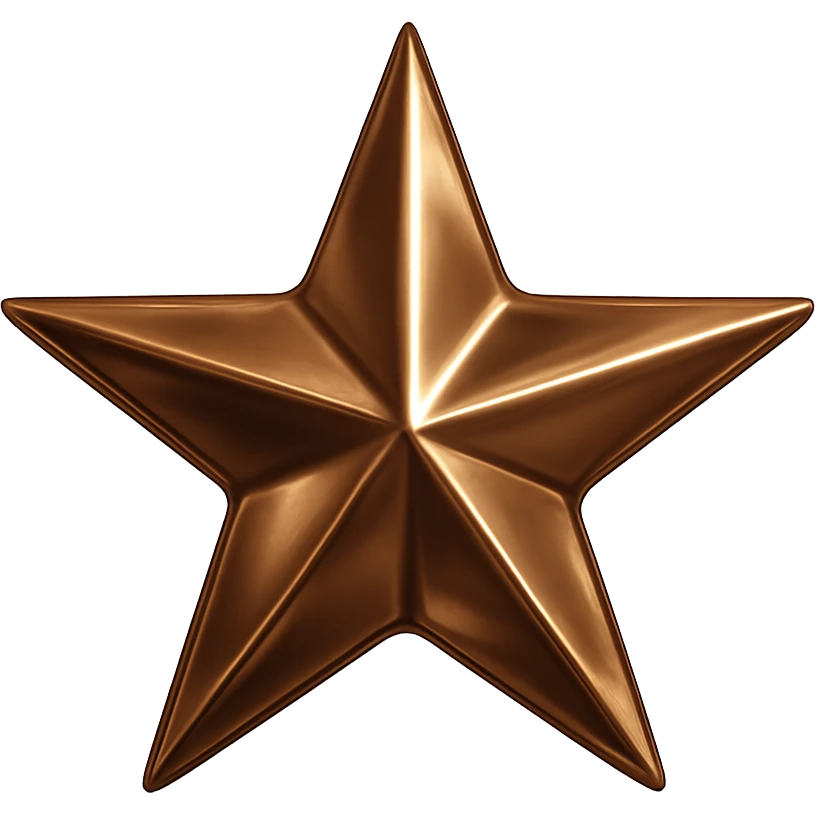 star with a metallic bronze finish emoji