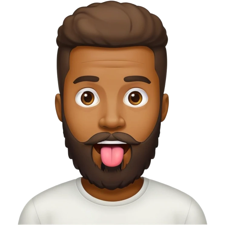 Black man with beard sticking tongue out  emoji