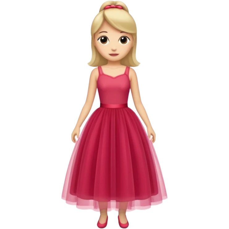 woman tulle dress wearing emoji