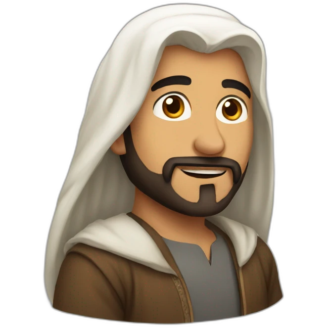 Arabic guy with long bear and long hear emoji