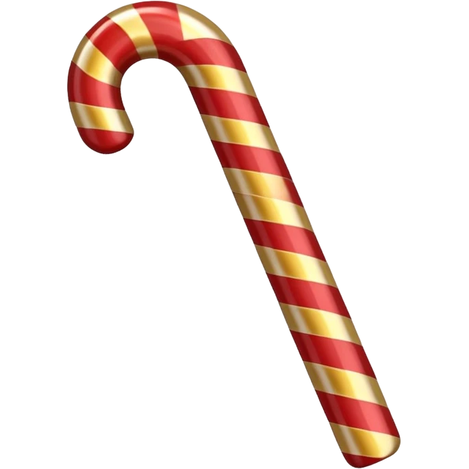 Red and gold candy cane emoji