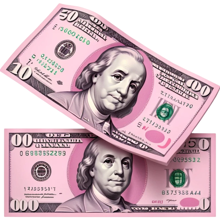 Pink money bill emoji