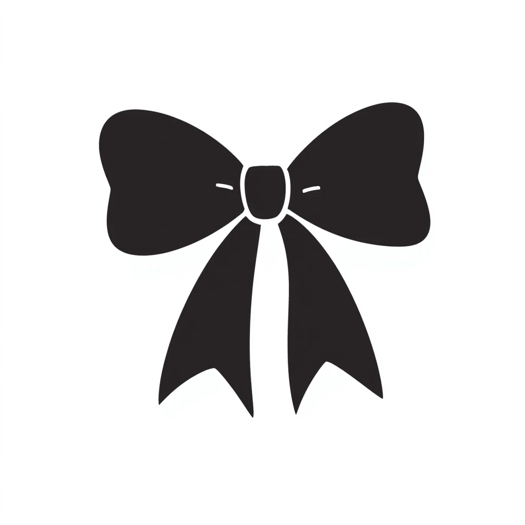 a ribbon, hand drawn doodle style emoji