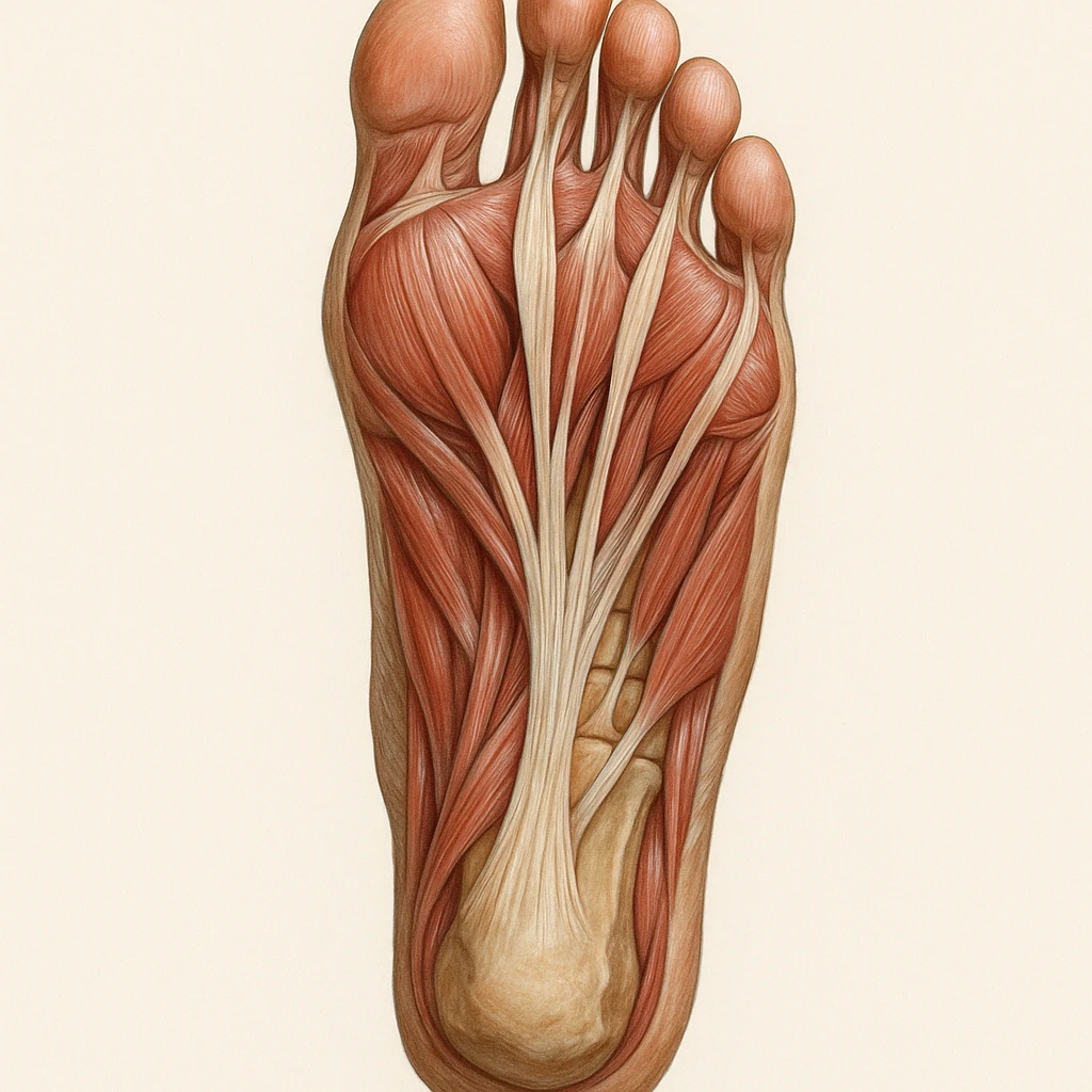 realistic anatomical view of the sole of a human foot with exposed layers of muscles, tendons, and bones emoji