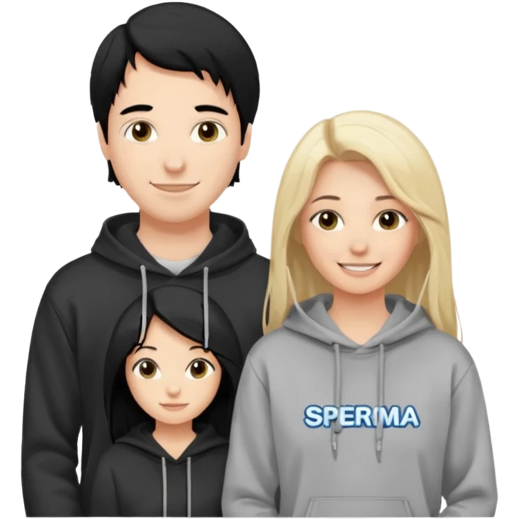 I want it to be this emote 🙍‍♂️
of a guy with black hair and a black sweatshirt with the word "sperma" written in white in the middle. Behind him, there's a pretty blonde with long hair, pulling the string on the first person's hoodie. The girl is wearing a gray sweatshirt. emoji