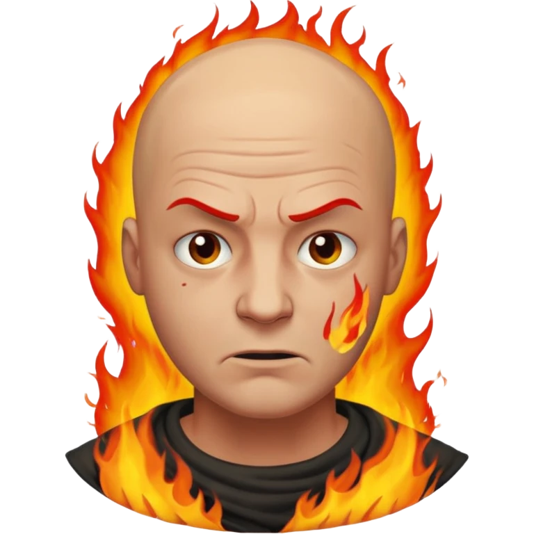 bald guy burning emoji