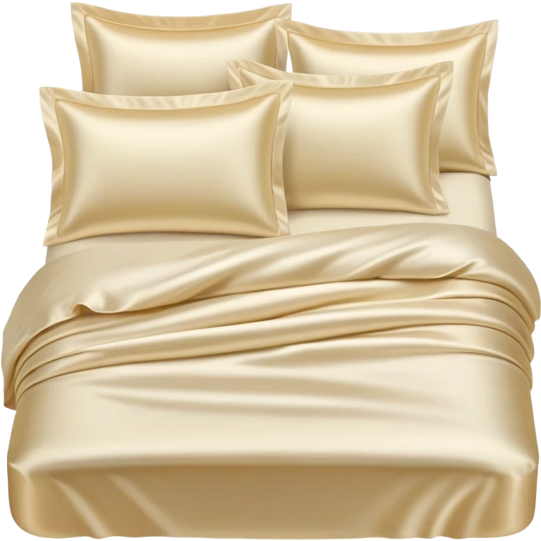 Cream silk bedding set emoji