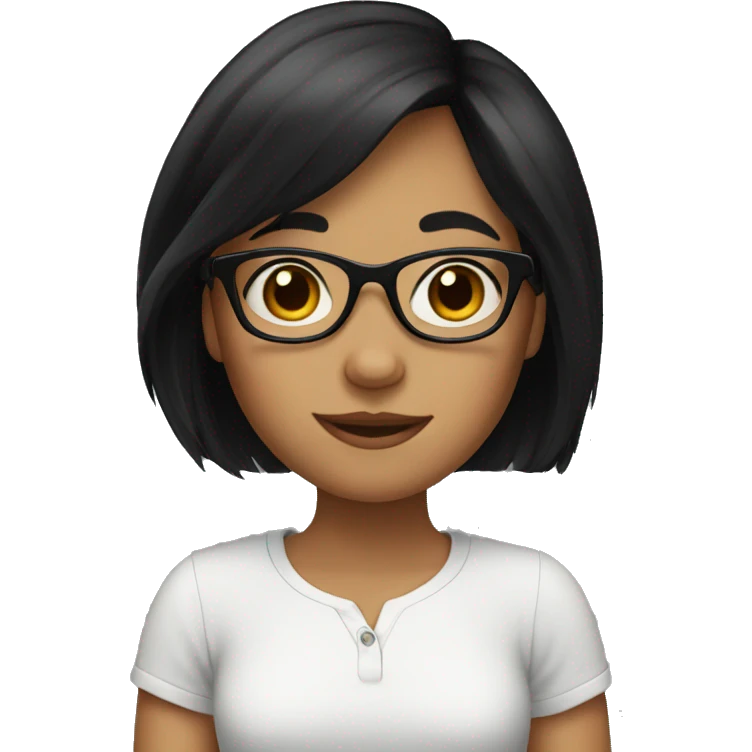 A girl with glasses and black hair  emoji