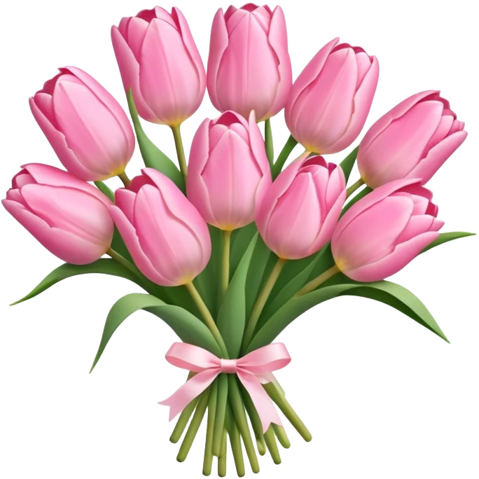 Baby pink tulip bouquet  emoji