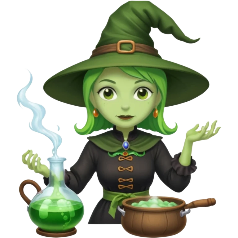 green witch cooking potion emoji