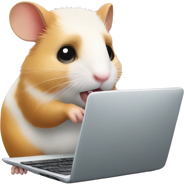 hamster working on laptop emoji