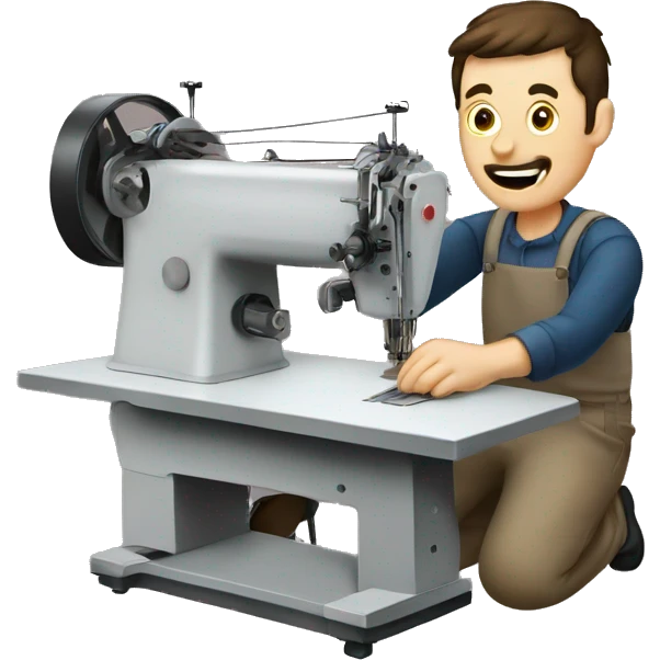 Stitching Machine with a man emoji