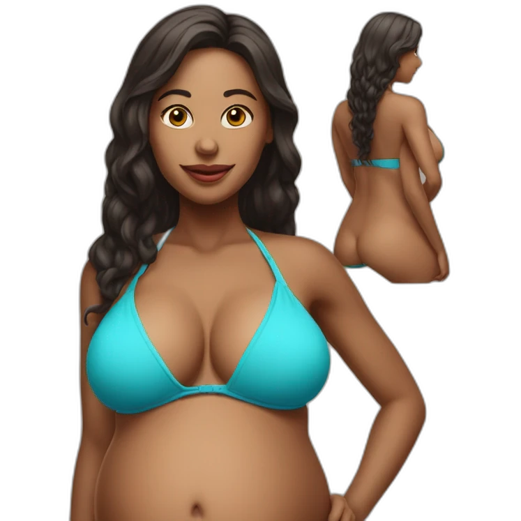 Sexywoman pregnant bikini emoji