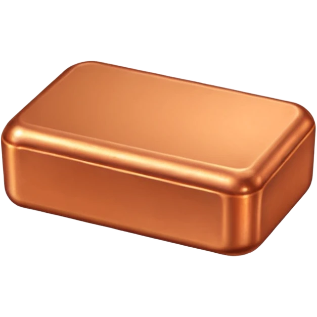 Create an Android-style emoji of a copper ingot. Make it simple, flat, and cartoon-like with bright copper colors, soft shading, and clean rounded shapes. Avoid realism and keep the design consistent with modern Android emoji aesthetics. emoji