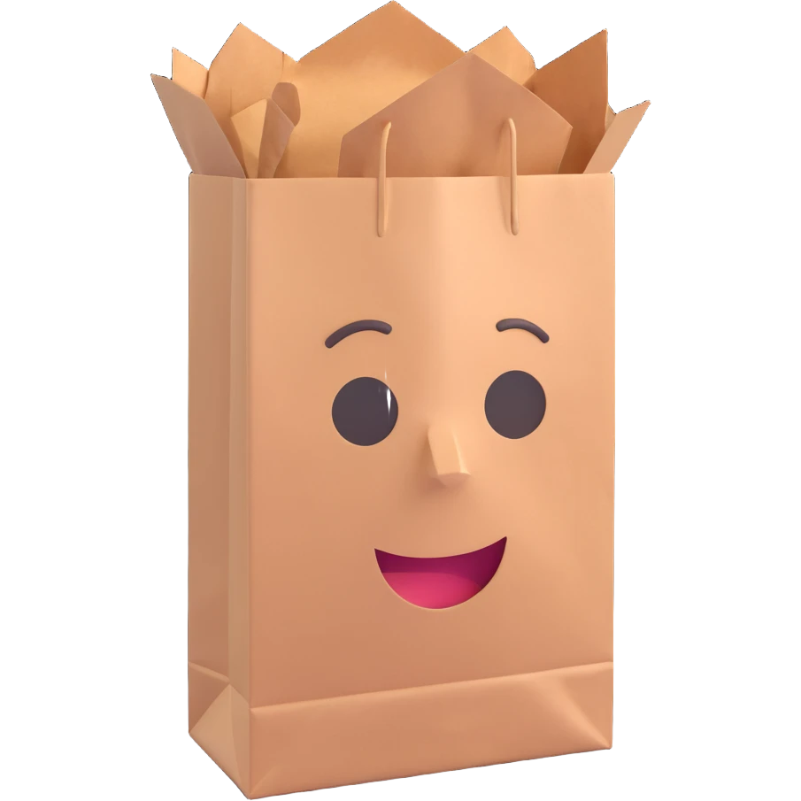 head with paper bag inside emoji