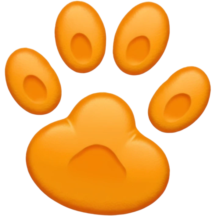 a very light pale pastel yellow-orange pawprint emoji