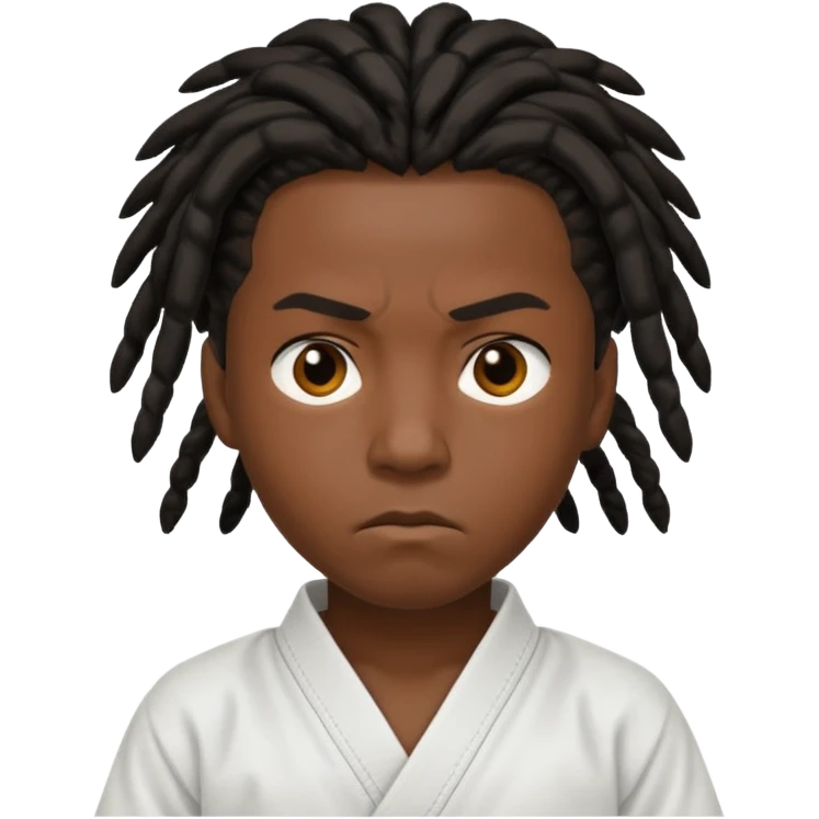 karate kid, black skin, dreadlocks emoji