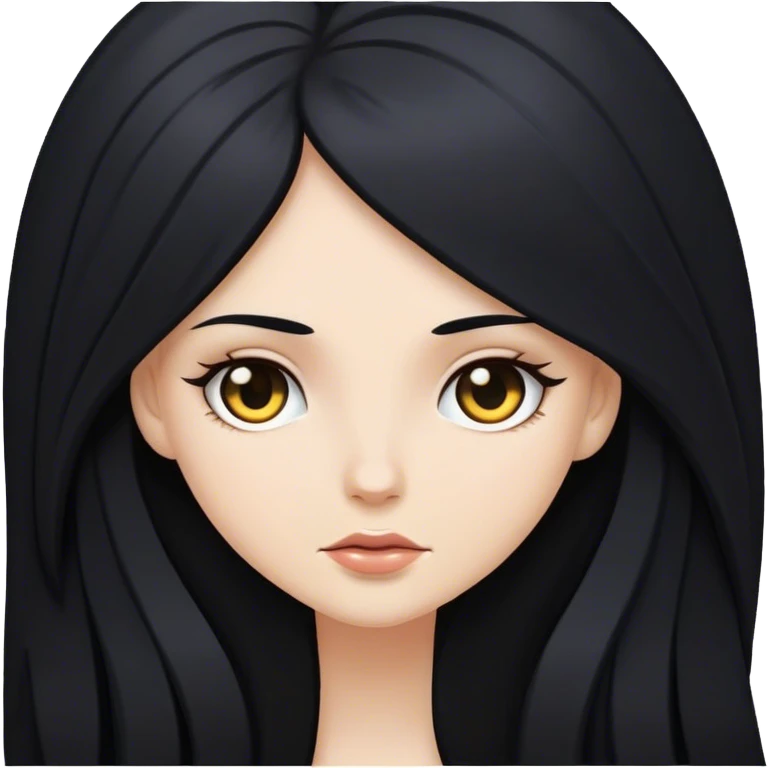 Chica blanca,pelo negro largo emoji