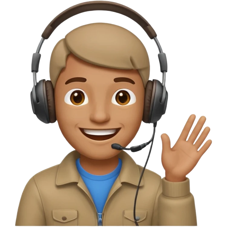 happy guy listening to music on a headset emoji