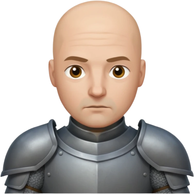 bald knight, grey armor emoji