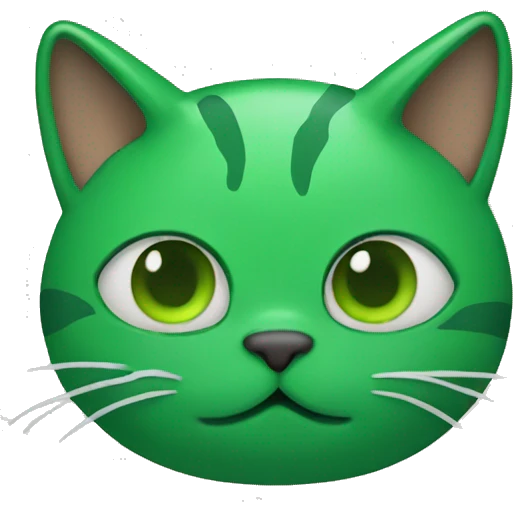 Cat with green cat poop emoji
