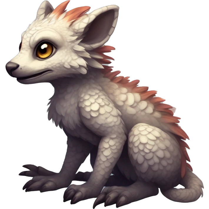  Scaly Cute Edgy Realistic Rare Fantasy Fluffy Slim Vernid-Trico-Melprin-species by LiLaiRa, by Falvie, full body emoji