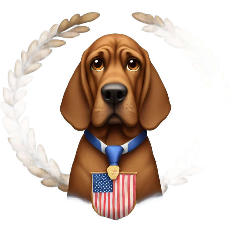 1 brown bloodhound dog as the president of the United 🇺🇸  emoji