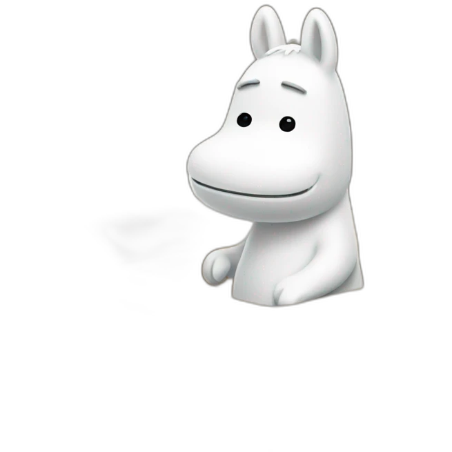Moomin handles a box with code emoji