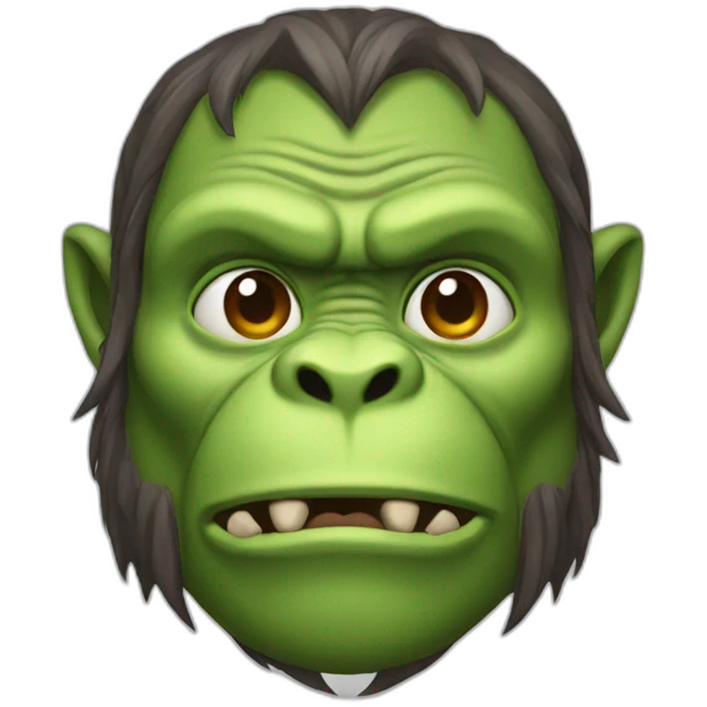 head of monkey body of orc emoji