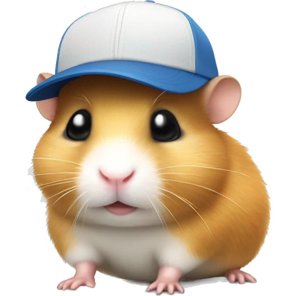 Cute hamster wearing a cap emoji