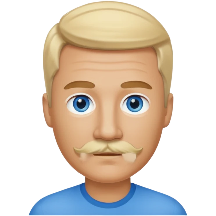 normal emoji 👨🏼 guy with blond hair, mustache, and blue eyes emoji